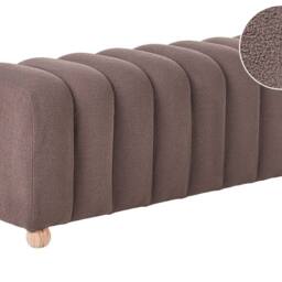 Wyld and Coco Brown Boucle Bed Bench with Wooden Legs - thumbnail 2