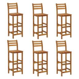 Berkfield Home 7 Piece Garden Bar Set Solid Wood Acacia in Brown - thumbnail 5