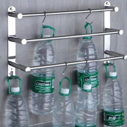 Hinsinc Bathroom Wall Mounted Towel Rail 3 Tier Chrome Kitchen Towel in Silver - thumbnail 4