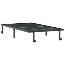 Berkfield Home Bed Frame without Mattress Foldable Black 100x190 cm Steel - thumbnail 5