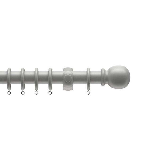 New Edge Blinds Complete Wooden Curtain Pole Set in Grey - Size: 120 cm - image 1