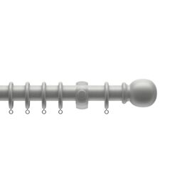 New Edge Blinds Complete Wooden Curtain Pole Set in Grey - Size: 120 cm - thumbnail 1