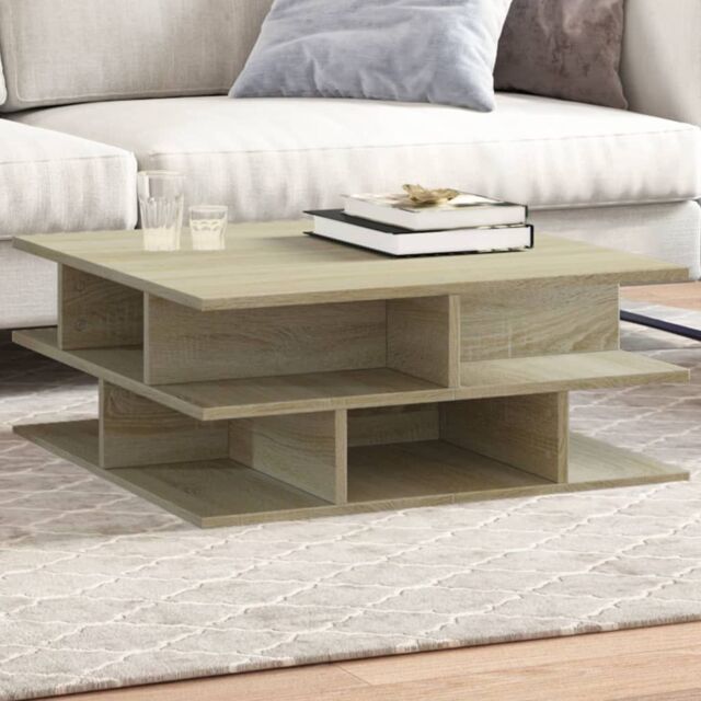 Berkfield Home Coffee Table Sonoma Oak 70x70x29 cm Engineered Wood in Brown - Size: 70 x 70 x 29 cm - image 1