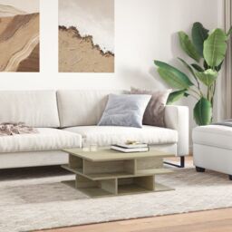 Berkfield Home Coffee Table Sonoma Oak 70x70x29 cm Engineered Wood in Brown - Size: 70 x 70 x 29 cm - thumbnail 3