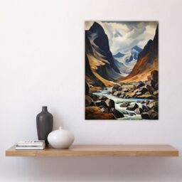 Artery8 Cairngorms National Park Oil Painting Dramatic Scottish Highlands Mountains Large Wall Unframed Art Poster Print Thick Paper 18X24 Inch - thumbnail 4