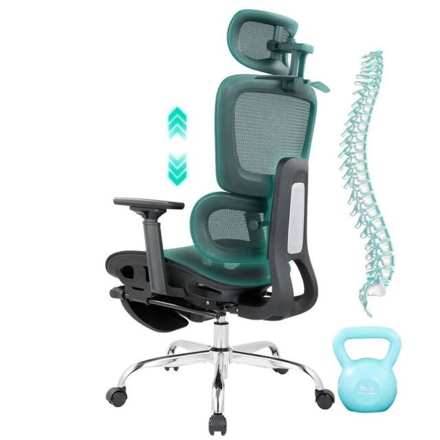 Havendro Ergonomic Adjustable Swivel Computer Office Chair & Headrest Armrest in Black - image 1