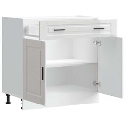 Berkfield Home Kitchen Base Cabinet¬†Porto High Gloss White Engineered Wood - thumbnail 5