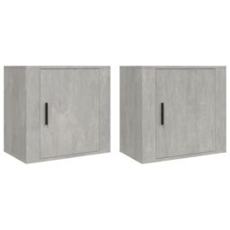 Berkfield Home Wall-mounted Bedside Cabinets 2 pcs Concrete Grey 50x30x47 cm - Size: 50 x 30 x 47 cm - thumbnail 2