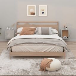 Berkfield Home Wall-mounted Bedside Cabinets 2 pcs Concrete Grey 50x30x47 cm - Size: 50 x 30 x 47 cm - thumbnail 1