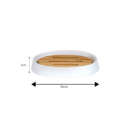 Showerdrape Sonata Bamboo Bathroom Accessory Set - Soap Dish & Toothbrush Holder in White - thumbnail 5