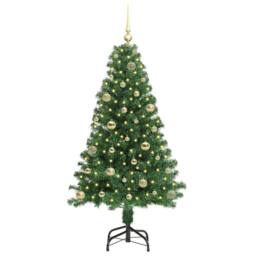 Berkfield Home Artificial Christmas Tree with 150 LEDs with Stand Green 150 cm - thumbnail 3
