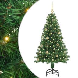 Berkfield Home Artificial Christmas Tree with 150 LEDs with Stand Green 150 cm - thumbnail 2