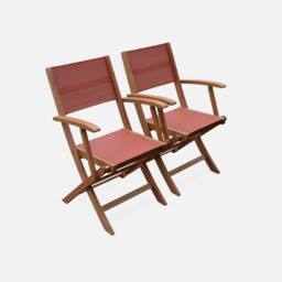 sweeek 6-seater Extendable Wooden Garden Table Set With Chairs in Light Brown - thumbnail 4