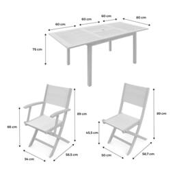 sweeek 6-seater Extendable Wooden Garden Table Set With Chairs in Light Brown - thumbnail 5