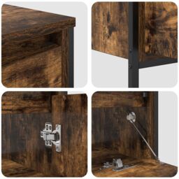 Berkfield Home 3 Piece Bathroom Furniture Set Smoked Oak Engineered Wood in Brown - thumbnail 8