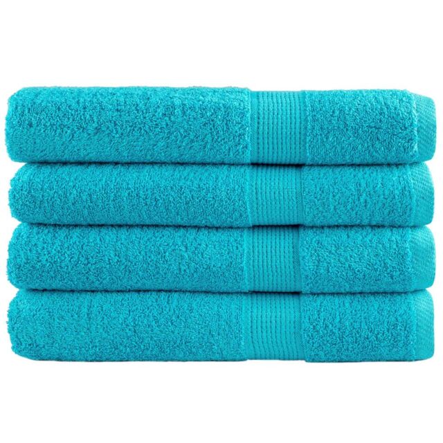 Berkfield Home Premium Towels SOLUND 4 pcs Turquoise 100x200 cm 600 gsm in Blue - image 1