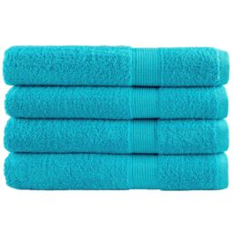 Berkfield Home Premium Towels SOLUND 4 pcs Turquoise 100x200 cm 600 gsm in Blue - thumbnail 1
