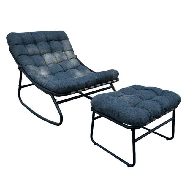 Artemis Home Solace Outdoor Rocking Chair & Stool in Dark Grey - image 1