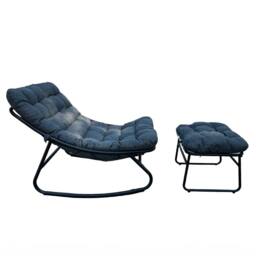 Artemis Home Solace Outdoor Rocking Chair & Stool in Dark Grey - thumbnail 2