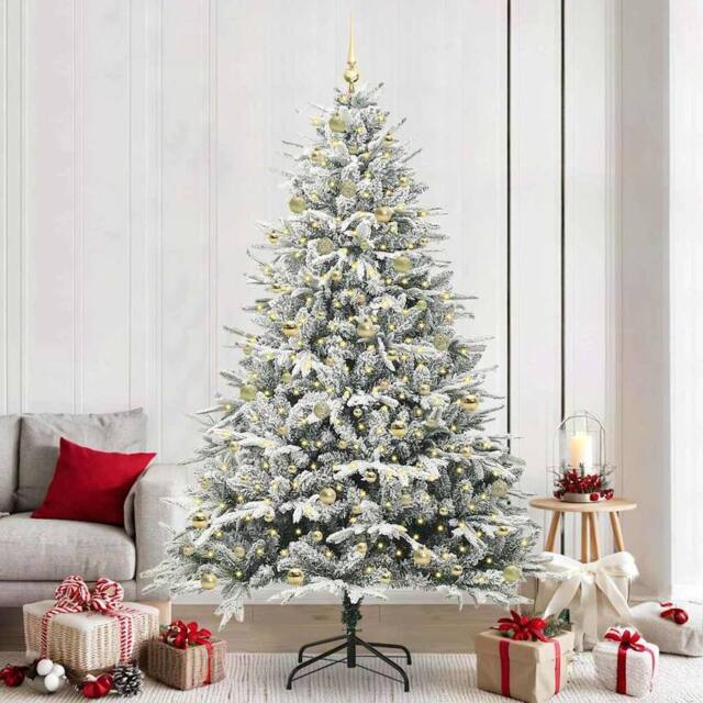 Berkfield Home Artificial Pre-lit Christmas Tree with Ball Set Green 240 cm - image 1