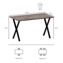 Home Discount Vida Designs 4 Seater Dining Table X Shape Legs Dining Kitchen Furniture in Walnut - thumbnail 3
