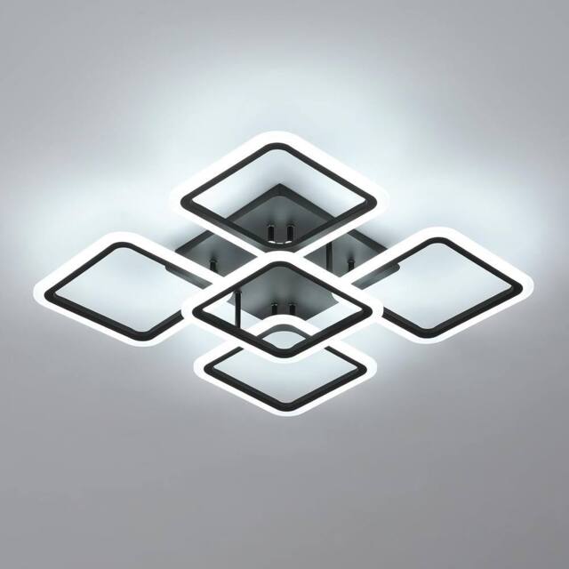 Goeco LED Ceiling Light, 61W 6500K Black Square Design Acrylic Ceiling Light - image 1