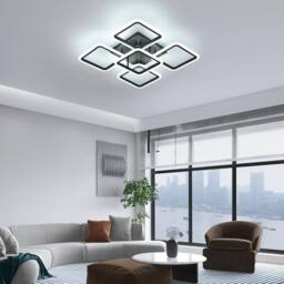Goeco LED Ceiling Light, 61W 6500K Black Square Design Acrylic Ceiling Light - thumbnail 2
