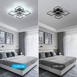 Goeco LED Ceiling Light, 61W 6500K Black Square Design Acrylic Ceiling Light - thumbnail 6