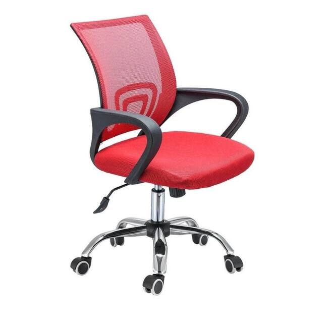 FLAVORA Adjustable Swivel Mesh Ergonomic Office Chair in Red - Size: 0.6m2 - image 1