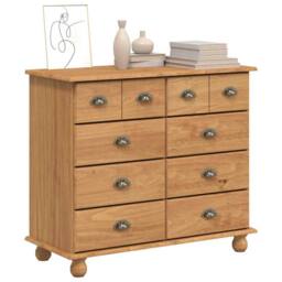 Berkfield Home Chest of Drawers 'ASKIM'Honey Brown 91x40x79 cm Solid Wood Pine - Size: 91 x 40 x 79 cm - thumbnail 3