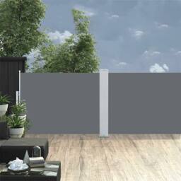 Berkfield Home Retractable Side Awning Anthracite 100x1000 cm in Dark Grey - thumbnail 1