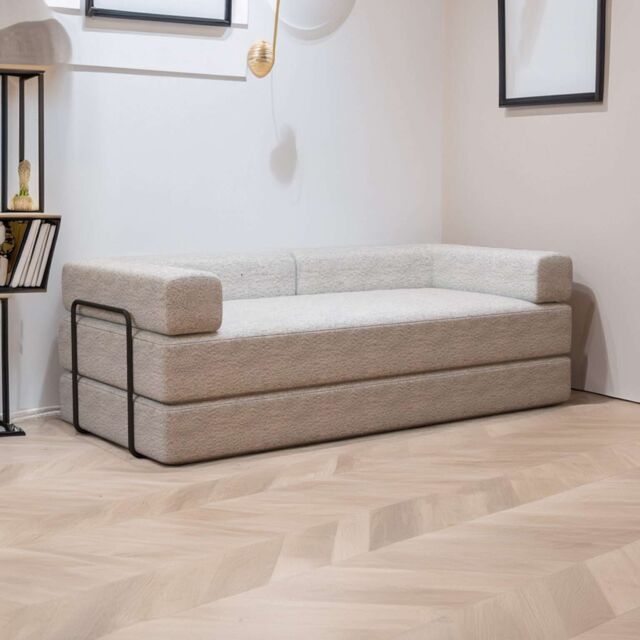 Sliding Wardrobes 4U Convertible Sofa Bed in a Box Quick Setup - 3 Seater Camel Brown - image 1