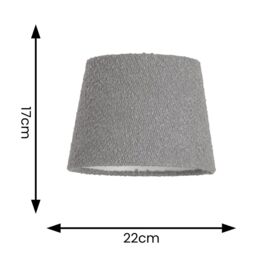ValueLights Rory Boucle Fabric Tapered Easy Fit Ceiling Table Floor Lamp Shade with LED Bulb in Grey - thumbnail 5
