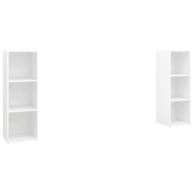 Berkfield Home TV Cabinets 2 pcs White 107x35x37 cm Engineered Wood - Size: 107 x 35 x 37 cm - image 1