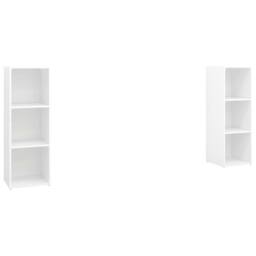 Berkfield Home TV Cabinets 2 pcs White 107x35x37 cm Engineered Wood - Size: 107 x 35 x 37 cm - thumbnail 1