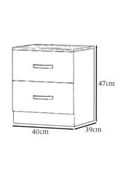 FWStyle Bedroom Furniture Set 3 Piece Matt Black - thumbnail 6