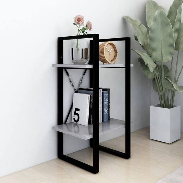 Berkfield Home Decorative 2-Tier Book Cabinet Concrete Grey 40x30x70 cm Engineer - Size: 40 x 30 x 70 cm - image 1