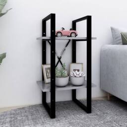 Berkfield Home Decorative 2-Tier Book Cabinet Concrete Grey 40x30x70 cm Engineer - Size: 40 x 30 x 70 cm - thumbnail 2