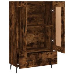 Berkfield Home Highboard Smoked Oak 69.5x31x115 cm Engineered Wood in Brown - thumbnail 6