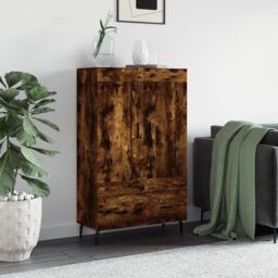 Berkfield Home Highboard Smoked Oak 69.5x31x115 cm Engineered Wood in Brown - thumbnail 1