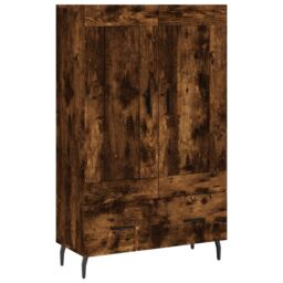 Berkfield Home Highboard Smoked Oak 69.5x31x115 cm Engineered Wood in Brown - thumbnail 2