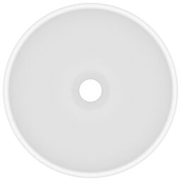 Berkfield Home Luxury Bathroom Basin Round Matt White 32.5x14 cm Ceramic - thumbnail 3