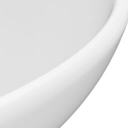 Berkfield Home Luxury Bathroom Basin Round Matt White 32.5x14 cm Ceramic - thumbnail 5