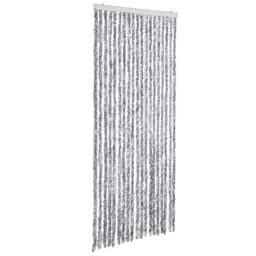 Berkfield Home Insect Curtain White & Grey 56x185 cm Chenille - thumbnail 2