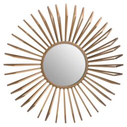 Orsina Gold Sunburst Wall Mirror With Bevelled Spokes, Round Decorative Mirror, Maximalist Metal Accent Mirror - thumbnail 1