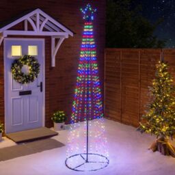 Christow Maypole Christmas Tree Flashing LED Outdoor Decoration 1.4m 2.1m 2.5m - thumbnail 1