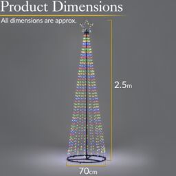 Christow Maypole Christmas Tree Flashing LED Outdoor Decoration 1.4m 2.1m 2.5m - thumbnail 6