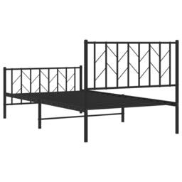 Berkfield Home Metal Bed Frame without Mattress with Footboard Black 100x190cm - Size: 100x190 cm - thumbnail 7