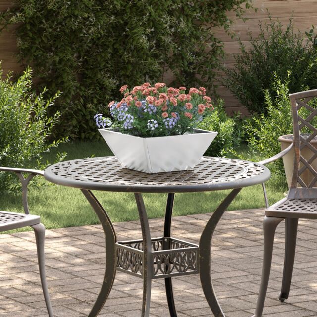 Berkfield Home Garden Bowl Planter 35x35x15 cm Galvanized Steel in Silver - Size: 35 x 35 x 15 cm - image 1