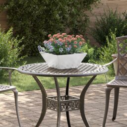 Berkfield Home Garden Bowl Planter 35x35x15 cm Galvanized Steel in Silver - Size: 35 x 35 x 15 cm - thumbnail 1